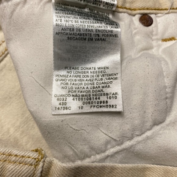 Levis 501 Jeans Men 30x28 Beige Straight Classic Button Light Wash - Picture 10 of 13